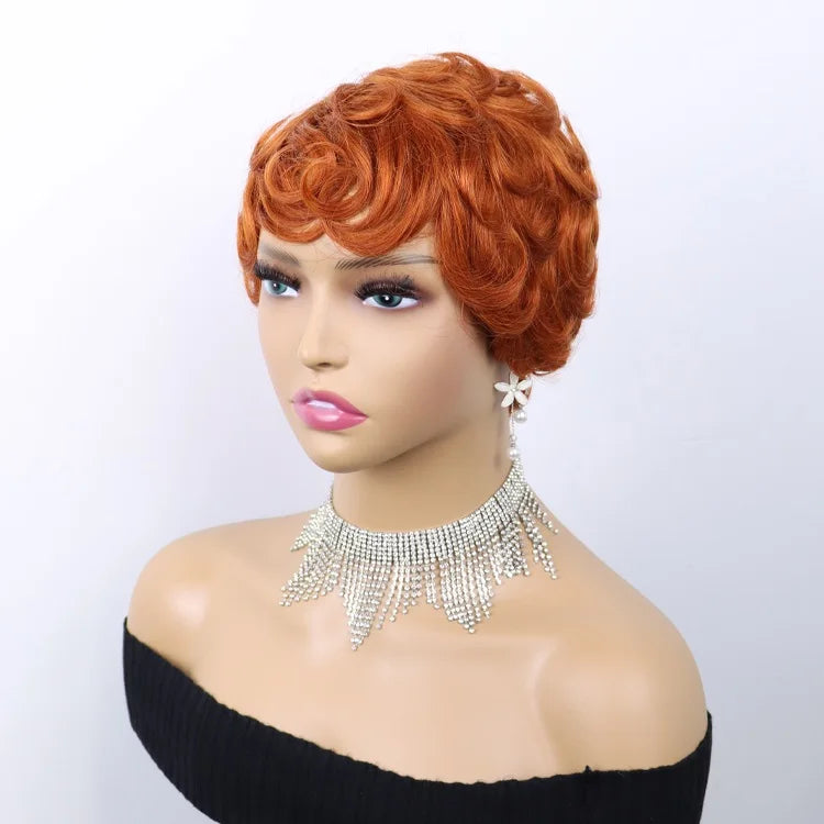 Hot Sale 100% Brazilian Hair Short Machine Made Wig #350 Good Quality Smooth and Short Wig