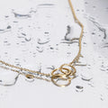 Chris April Anti-tarnish 316L Stainless Steel 18k PVD Gold Plated Minimalist Double Twist Loops Links Chain Necklace