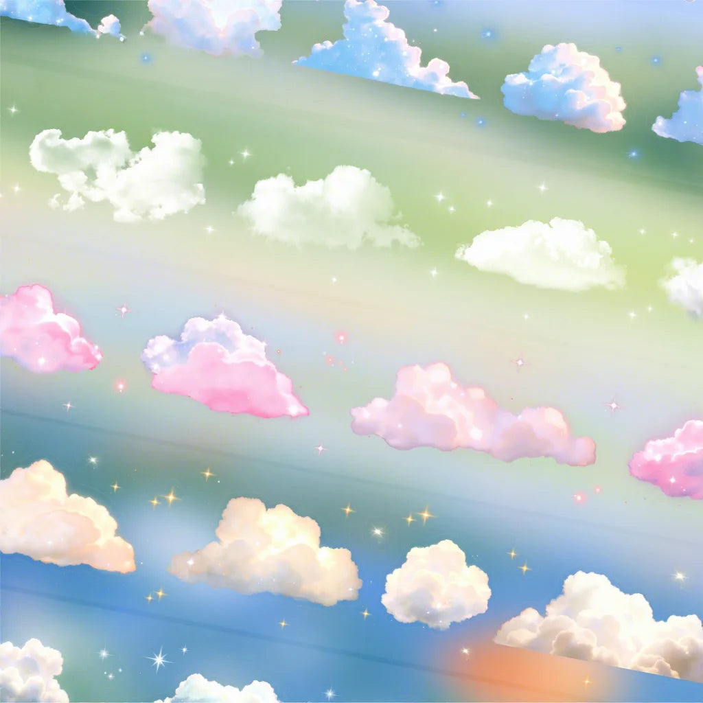 1 Roll of Tape Cloudy Series Cloudy Theme Handbook Decoration Material Loop Stickers