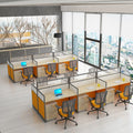 Working Space 6 Seater Office Table Staff 6 Person Desk Modern Office Partition Workstations