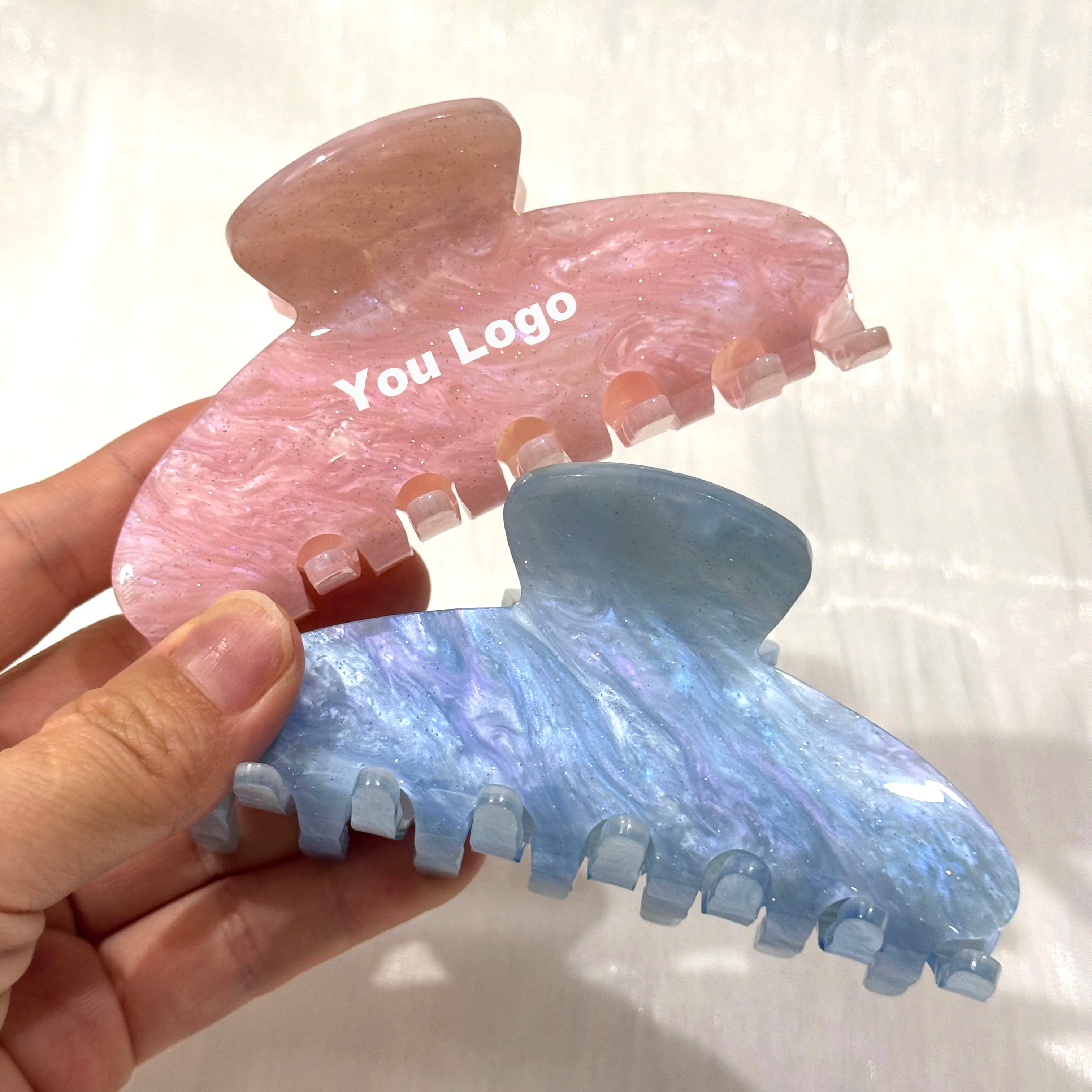 SAIYII High Quality Fashionable Quicksand Fine Glitter Claw Clips Durable Anti-static Acrylic Clip for Hair Accessories