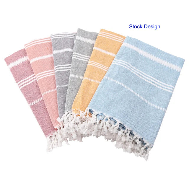 European American Popular 100% Cotton Turkish Tassel Beach Towel Quick-Drying Embroidery Sauna Towel for Disposable Summer
