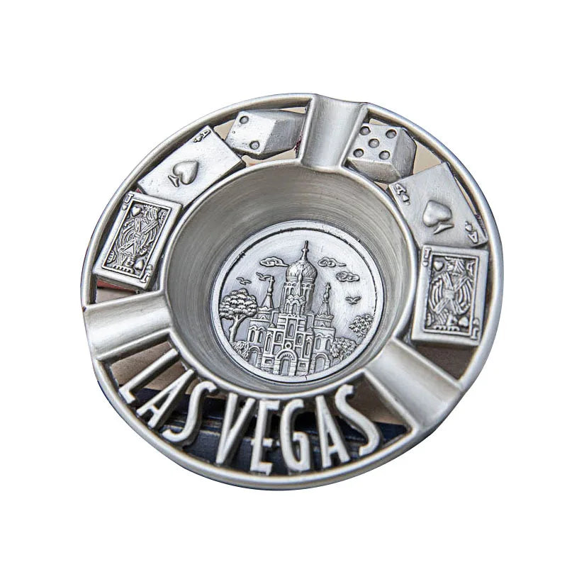 Metal Round Cigar Ashtray Household Living Room Creative Personality Trend Ashtray Hotel Advertising Gift Ashtray