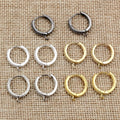 10pcs 15mm with Zircon Gold Silver Color Earring Hooks Leverback Open Loop DIY Earring Clips Clasp Jewelry Making Accessories