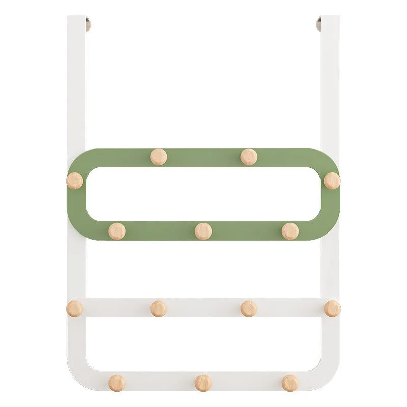 Ironwood Multi-Row Door Hook Perforation-Free Creative Bedroom Storage Arrangement Bathroom Clothes Wall Hooks Coat Racks