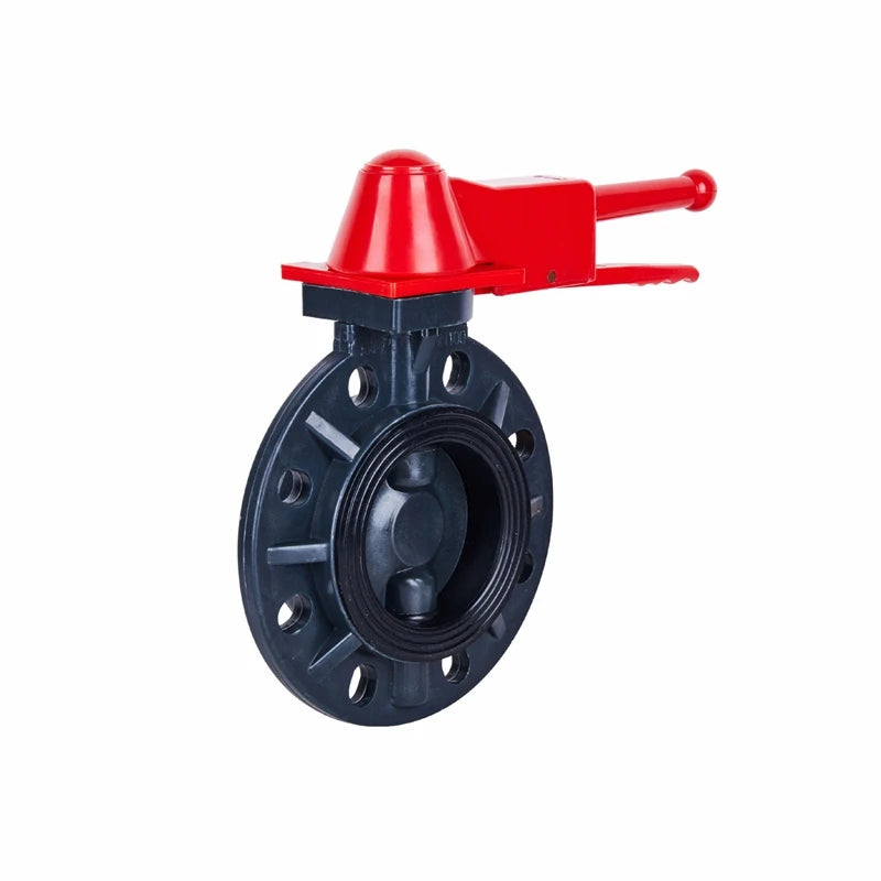 China Manufacturer Supply 1/2 to 6 Inch FRPP Plastic Pvc butterfly Valve with Handle Lever