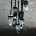NM43128 Soldered Jewelry Lodolite Garden Quartz Crystal Tower Necklace Talisman Witch Wicca Obelisk Necklace