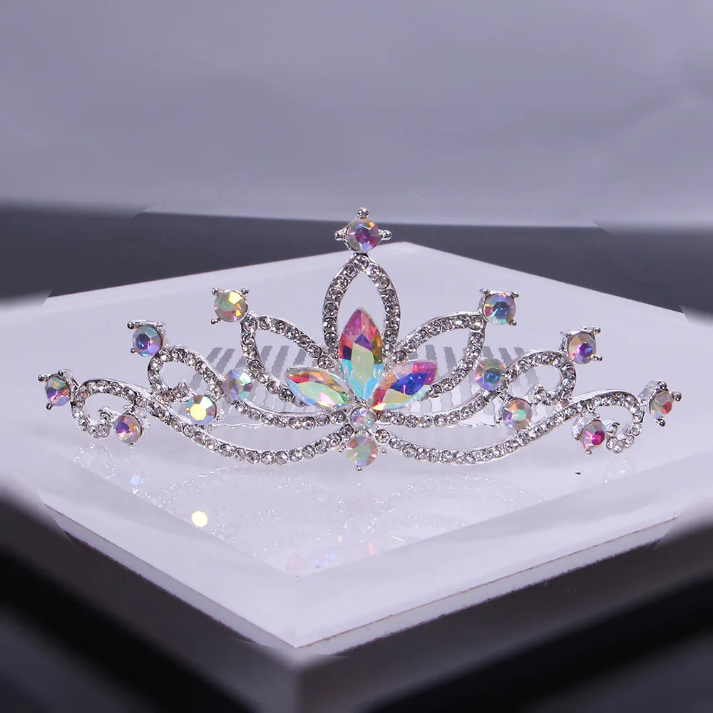 Crystal Kids Winner Tiaras Rhinestone Gold Bling Diamond Princess Birthday Party Tiara Crowns for Girls