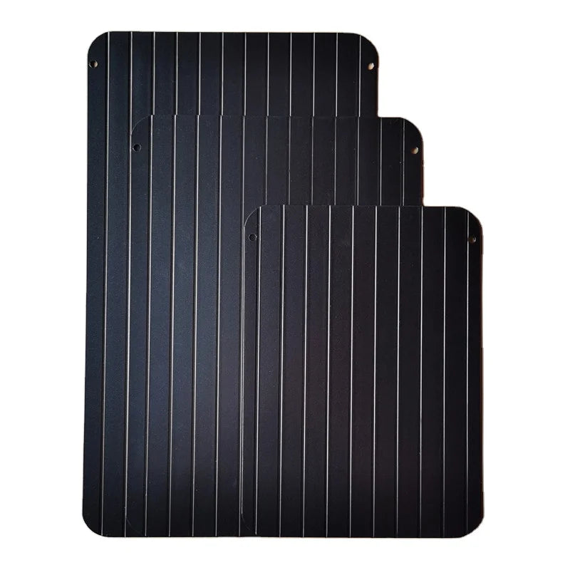 QINLAN Home Black Aluminum Alloy Fast Defrosting Steak Tray Eco-Friendly Quick Thawing Board