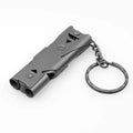 Aluminum Alloy Emergency Whistle with Lanyard Survival Metal Whistle for Outdoor Usage