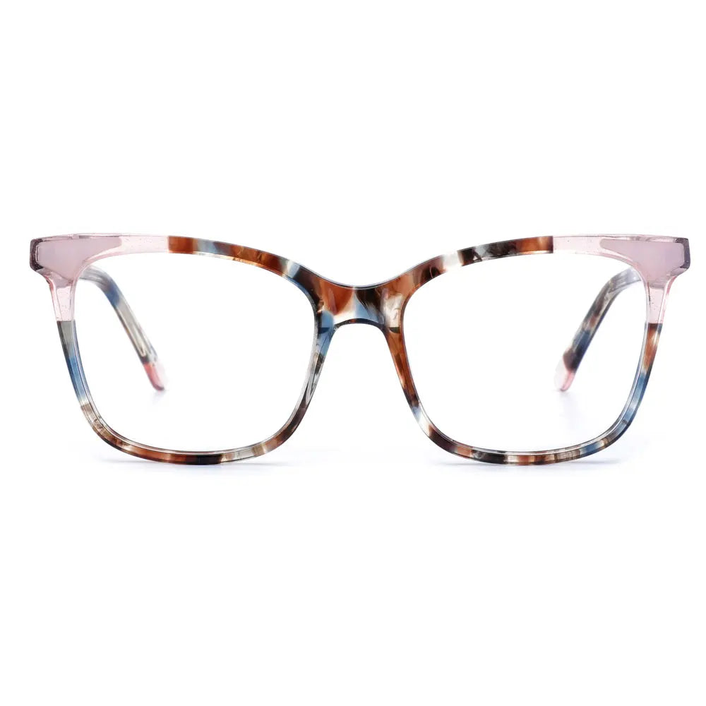 2023 New FP2012 Delicate Cat Eye Floral Print Anti-Blue Acetate Anti Radiation Full Rim Diamond Face Lightweight Fashionable