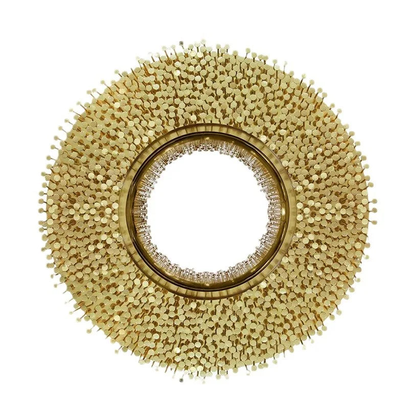 Luxury Golden Brass Wall Mirror Unique Large Oval Round Decorative Hanging Glass for Bedroom Bathroom Home or Villa