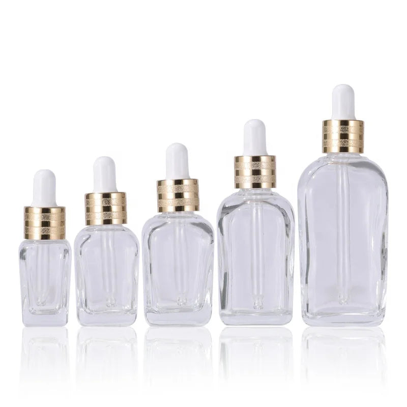 Free Sample 10ml 20ml 30ml 50ml 100ml Custom Color Glass square Frosted Essential Oil Glass Dropper Bottle