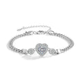 Factory Wholesale 925 Sterling Silver Cuban Link 1Carat Heart Cut D Color Moissanite Bracelet for Women Waterproof Jewelry