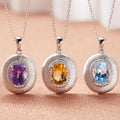 Wholesale Topaz Citrine and Amethyst Necklaces and Polished Crystal Jewelry with Brushed Effect Design