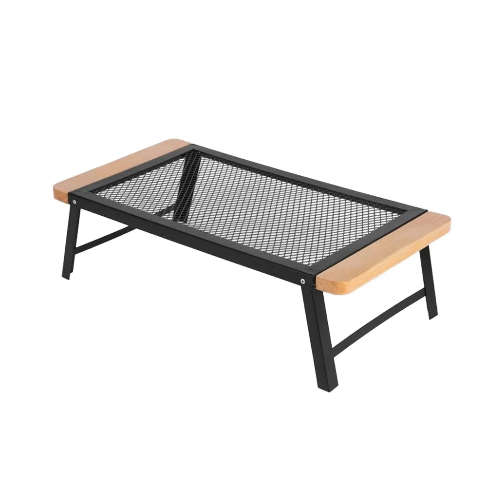 Outdoor Anti-scalding Barbecue Iron Table Convenient Folding Net Table With Handle Camping Barbecue Net Table