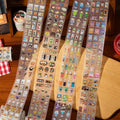 1Roll Glitter PET Tape Showa Tang Shop Series Gourmet Food DIY Handbook Collage Water Activated Masking Rubber Waterproof