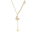 2025 Hot Sale Pearl Butterfly Pendant Necklace Stainless Steel Gold Dainty Beautiful Link Chain Charm White Shell Necklace