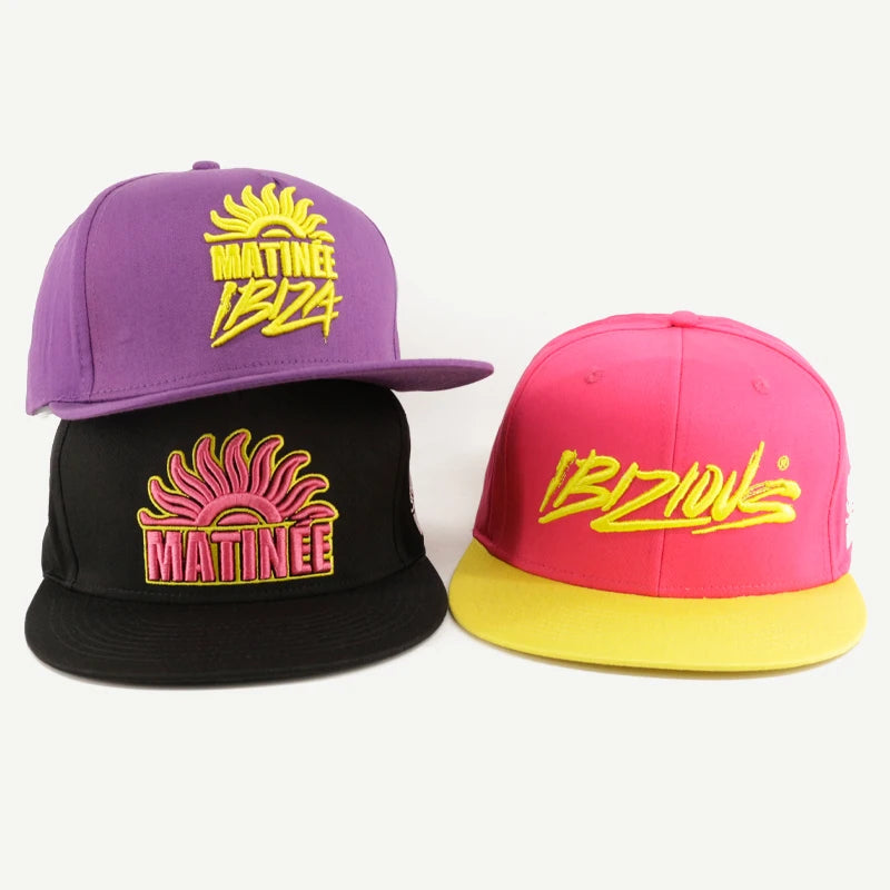 Custom 5 Panel 3d Embroidery logo Closed Back Flat Brim Fitted Hat Hiphop Snapback Cap