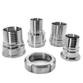 316L SMS Sanitary Union Barbed Hose Tail Coupling Forged Food Grade Pipe Fitting Size 1''-4'' for Dairy Brewery Beverage