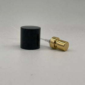 In Stock Wholesale Perfume Bottle Black Bottle Golden Top Black Plastic Perfume Bottle Cap With Crimp Spray Lid
