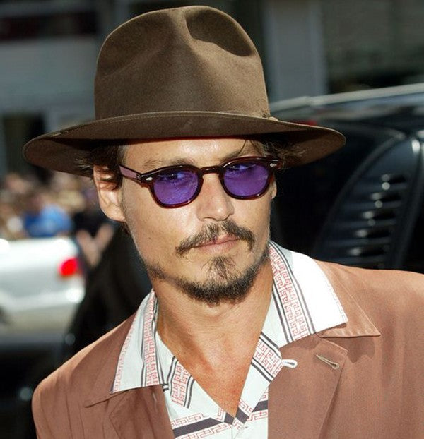 Boyarn Wholesale Johnny Depp Style Round Sunglasses UV400 Clear Tinted Lens Brand Design Party Show Sun Glasses Oculos De Sol