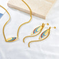 High Quality Acero Inoxidable Jewelry Set Custom 2022 Gold Plated Stainless Steel Necklace Earrings Jewelry Set for Women