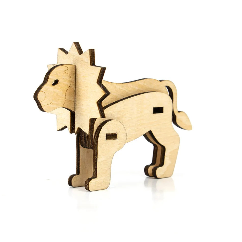 Custom Laser Cut lion  DIY 3d Jigsaw Puzzle Wood Puzzles 3d Animal Toys for Children