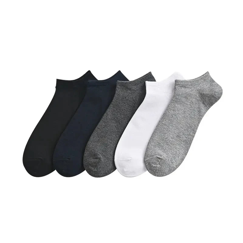 Wholesale Men's Low Cut Short Ankle Dress Socks Woven Cotton Hosiery Solid Breathable Anti-Bacterial Autumn Absorb Sweat
