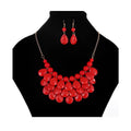 RisingMoon Conjuntos De Joyas Wholesale Multilayers Water Drop Acrylic Jewelry Sets Big Crystal Earring and Necklace Set
