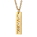 New Arrivals Ladies Roman Numerals Pendant Charm Rose Gold Plated Necklace