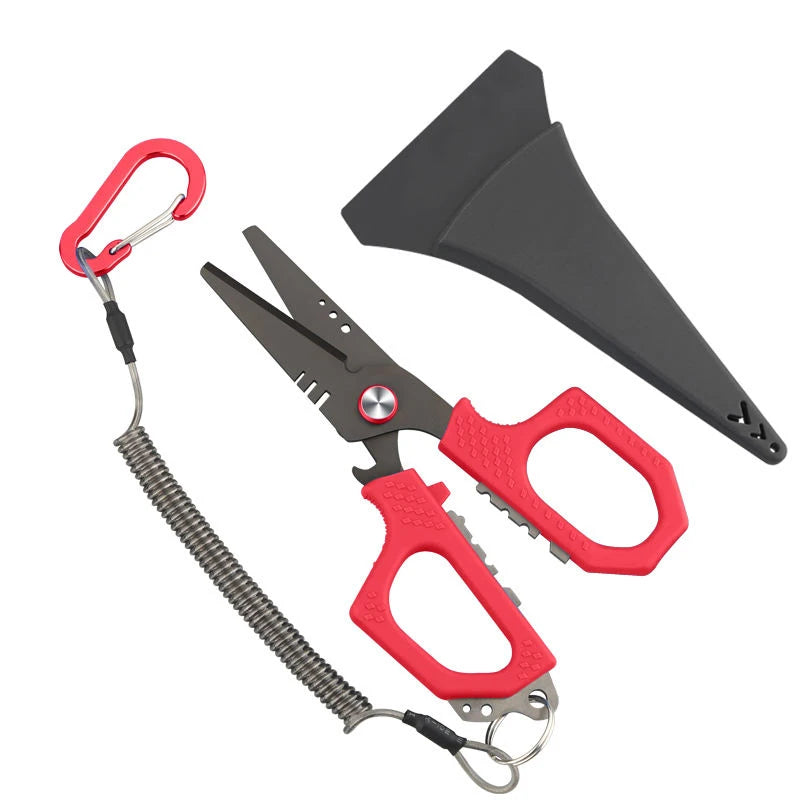DORISEA Durable Portable Stainless Steel Multi-Functional Fishing Pliers PE Line Cutter Scissors Tackle Tool with Case