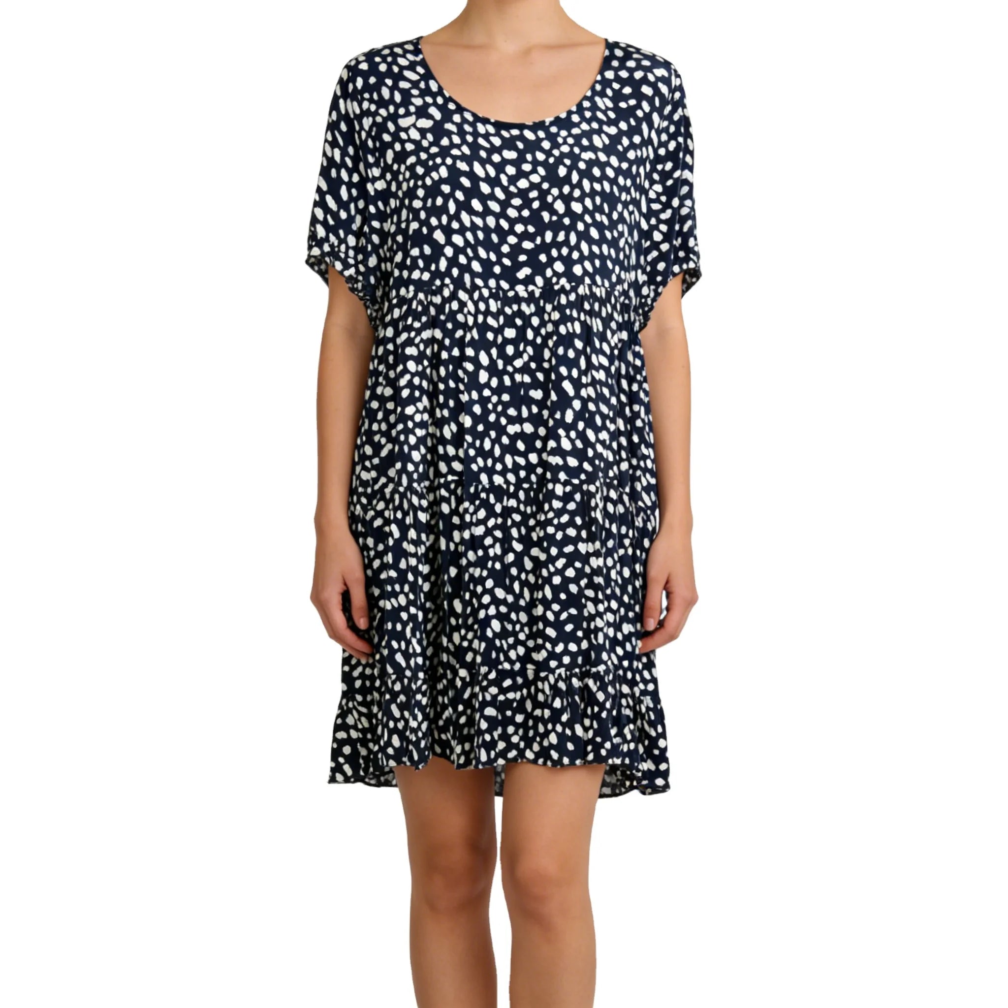 Casual Eco-Friendly Washable Midi Woven Digital Printing Cotton Blend Plus Size One Piece Dress for Women