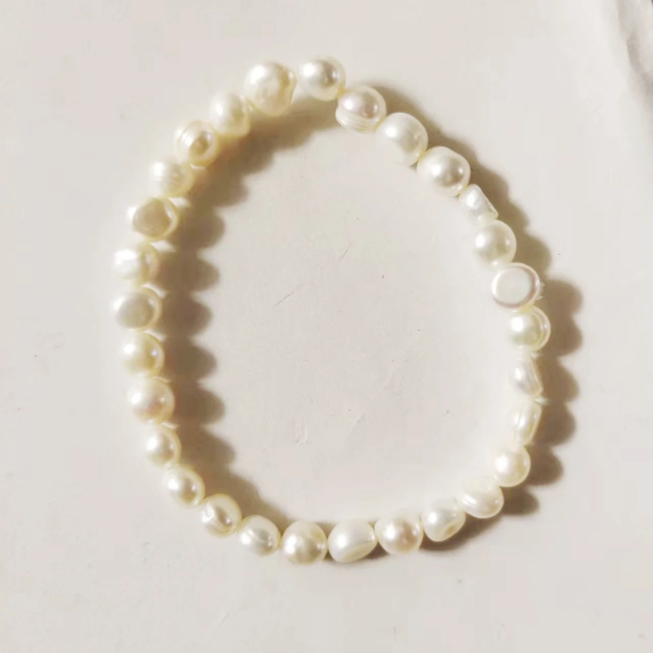 100% AA Freshwater Black Pearl Bracelet 6.3-7.3 mm Baroque Shape Rhodium Plated for Gifts in White Pink and Black Colors