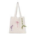 2024 Winter New Ballet Style Women's Portable Beach Tote Bags Summer Open for Pink Green Blue Knitted Crochet Cute Bows Design