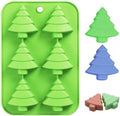 Handmade Christmas Tree Silicone Mold 6 Cavity Non-Stick for Baking Cake Candle Soap Candy-Cake Tools