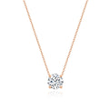 OAHLAN 925 Sterling Silver Rhodium Rose Gold Plated Necklaces for Women Solitaire 1.5 Carat CZ Round Pendant Necklace