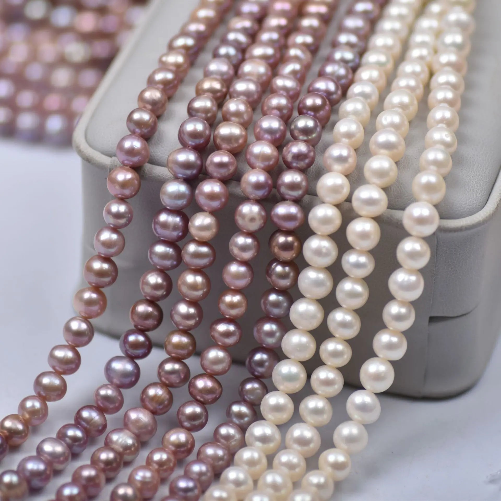7-8mm Natural White Freshwater Pearl AAA Grade Loose Beads Potato Shape Strands