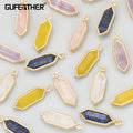 MD78 DIY Jewelry Pendants and Charms 6pcs/Lot 18K Gold Plated Copper with Natural Stone Handmade Findings Main Material Brass