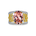 New Style Cutout Ladies Vintage Gold Plated Inlaid 10*14 Egg-shaped High Carbon Diamond S925 Silver Ring