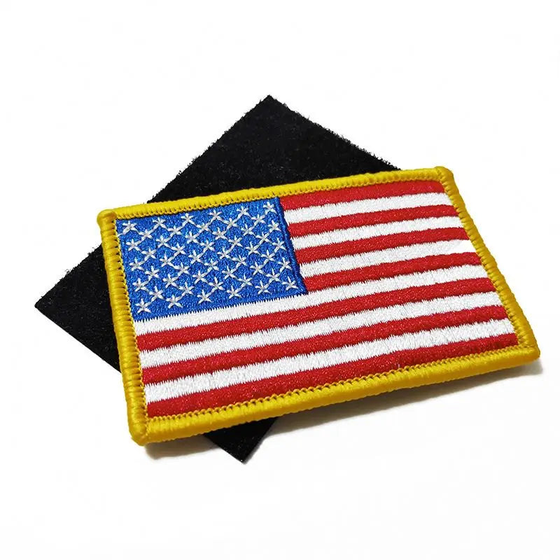 Custom logo Embroidery Iron on Patch Cartoon Embroidered Flag Patches Broderie Parche Bordado Parches Apliques Etiquetas Tejidas