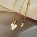 Stainless Steel Enamel Heart Shape Necklace Pendant Fashion Jewelry for Women Mother Gifts