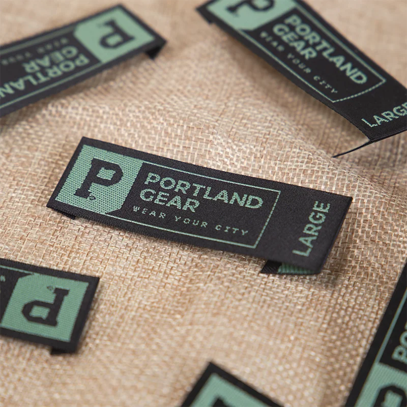 OEKO-TEX Custom Brand Logo Damask Polyester Garment Woven Labels  Main Label for Clothing
