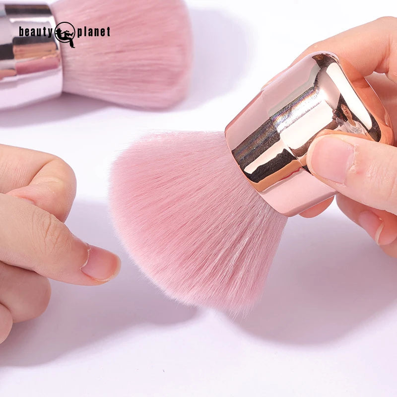 Beauty Planet Pink Soft Round Head Nail Art Brushes Dust Cleaning Professional Private Label Custom Powder Nail Cleaning Brush