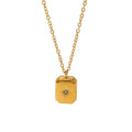Hot Selling Customized Star Shaped Gold Plated Zircon Square Pendant Shell Necklace Wedding Jewelry Gift 2023