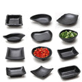 Factory Wholesale Matte Black Round Melamine Soy Sauce Dish Eco-Friendly Plastic Saucer Dish for Home or Restaurant Use