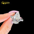 10K 14K Solid White Gold Three Stone Pear Cut CVD 5CT Lab Grown Diamond Jewelry Engagement Ring Women IGI Certificated