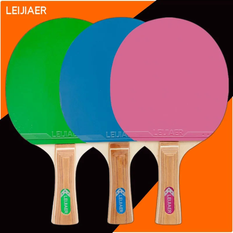 LEIJIAER pink Table Tennis Racket Blue Ping Pong Racekt 7 Layer Wooden  Green Pimple in Table Tennis Bat Paddle Welcome OEM