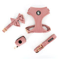 Wholesale Adjustable Dog Collar and Leash Set Luxury Soft Corduroy Dog Harnesses Custom Pet Collars & Leashes Kit