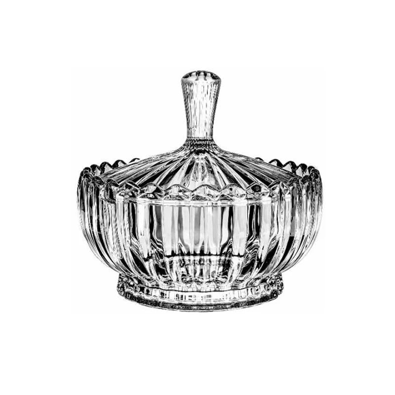 Wholesale Glass Tray with Lid Large Capacity Fragrant Cotton Swab Box Glass Boxes for Wedding Candy Cup Bombonieres Vidro
